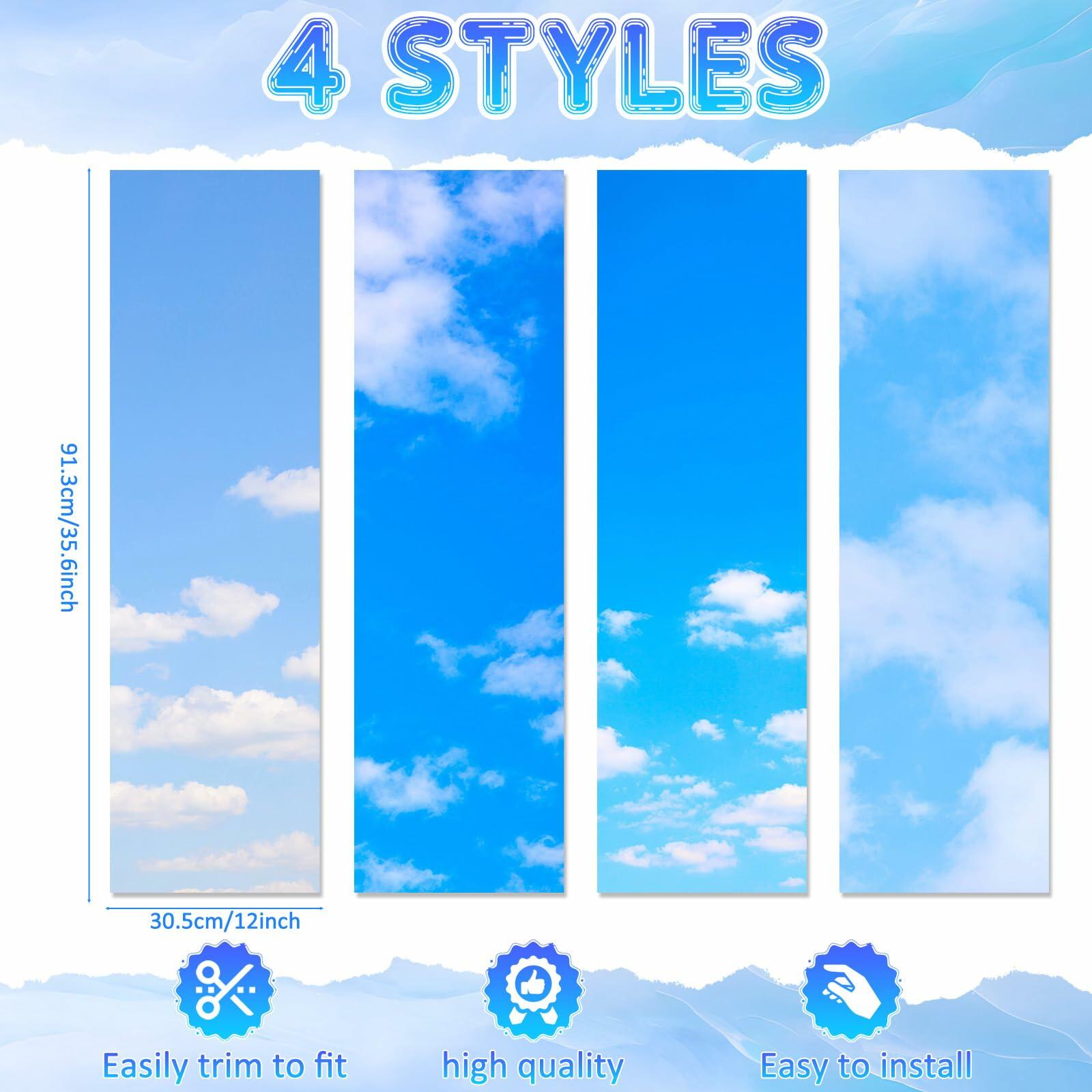 Ninehaoou School Locker Wallpaper 12x36in 4pcs Sunset Sky Clouds Sweet Color