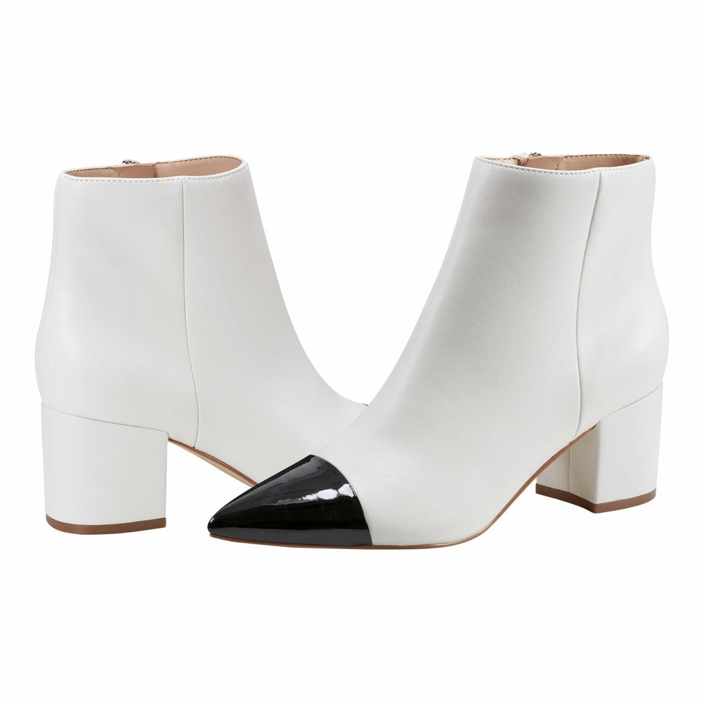 Marc Fisher Women's JELANIE Ankle Boot, Ivory/Black Multi 150, 5.5