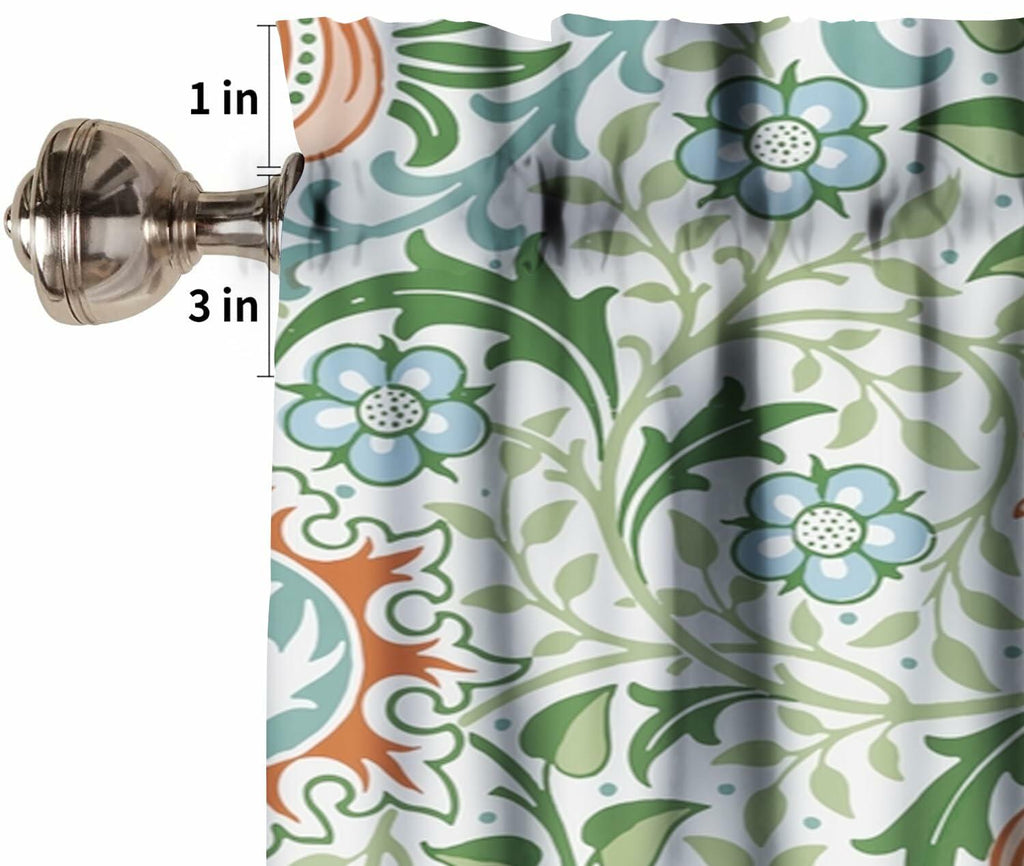 Focusbrite William Morris Floral Insulated Curtain Valance 54x18in 1 Panel