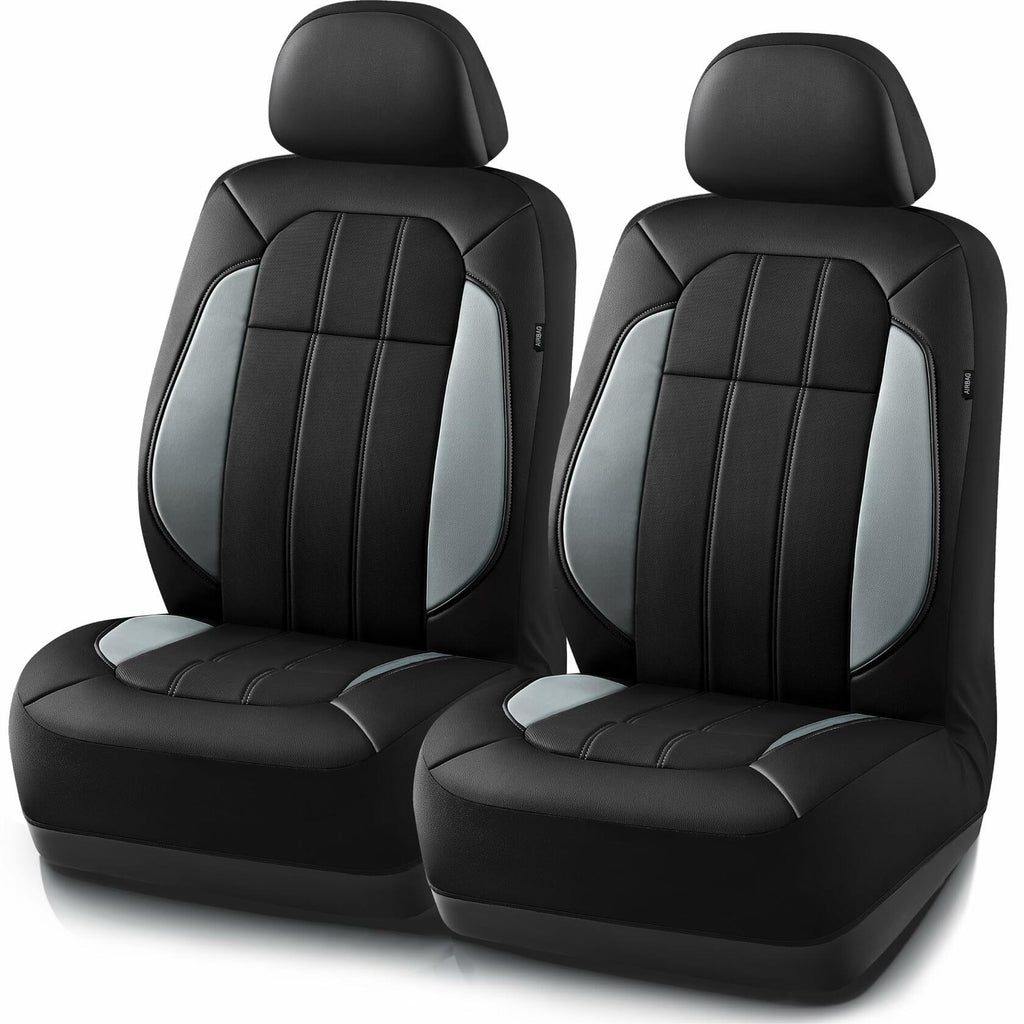 Road Comforts Breathable Leather Car Seat Covers Front Seats Airbag Safe Gray