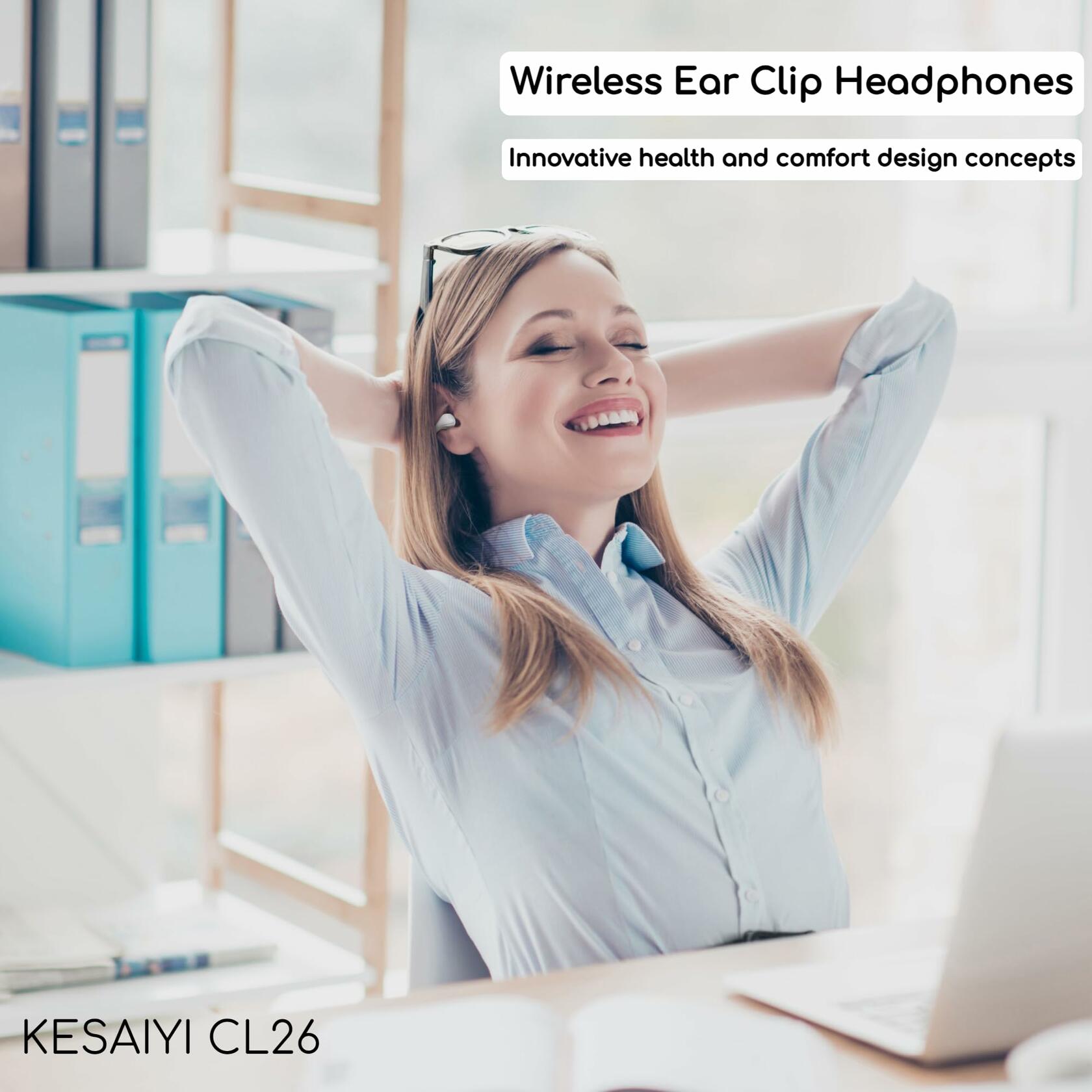 KESAIYI Bluetooth 5.3 Wireless Bone Conduction Sport Earbuds Black