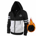 OHSNMAKSL Men's Full Zip Fleece Hoodie Jacket Black/Gray Size XL
