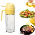 MDZF SWEET HOME Oil Sprayer 18.6oz 2-in-1 Olive Oil Dispenser Bottle Yellow