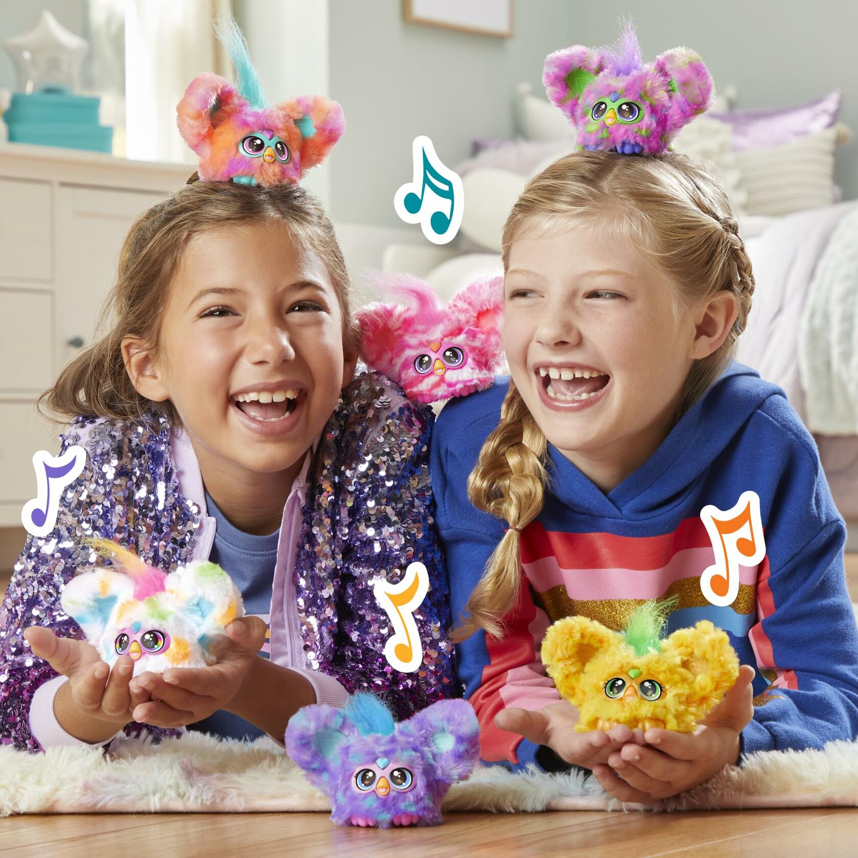 Furby Furblets Ree-Mix Mini Friend 45+ Sounds Music Coral Electronic Plush