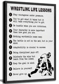 HSHFKLH Inspirational Wrestling Life Lessons Canvas Wall Art Motivational Poster