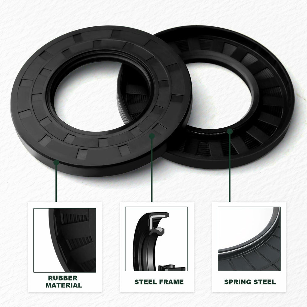 Yethuanru TC 14x26x7mm Brown Double Lip Oil Seal 2PCS Nitrile Rubber Spring