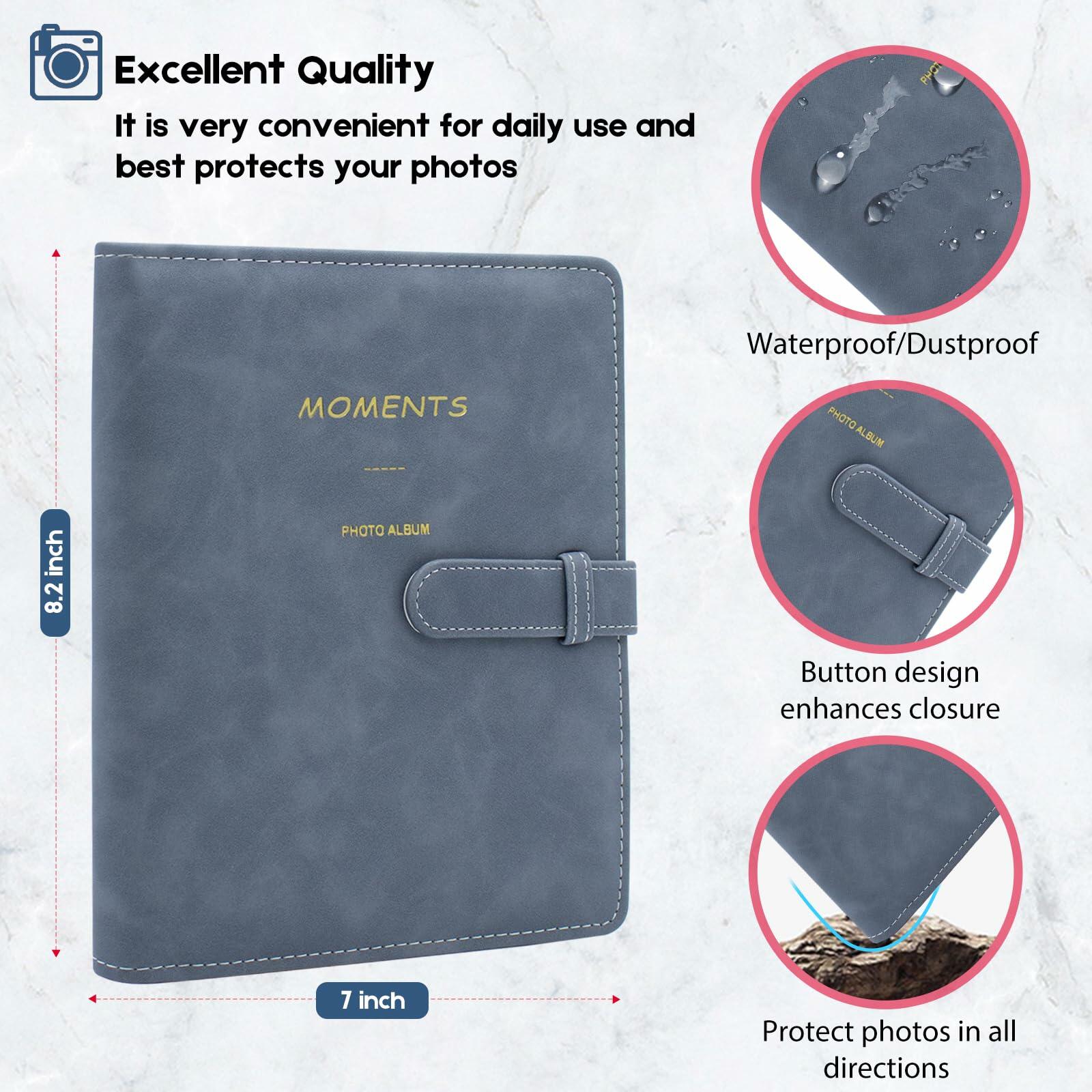 Tugle 256 Pockets Photo Album for Polaroid Instax Mini Cameras Dark Blue