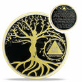 28 Year Sobriety Coin Gold Tree of Life AA Chip Token Size 1-40