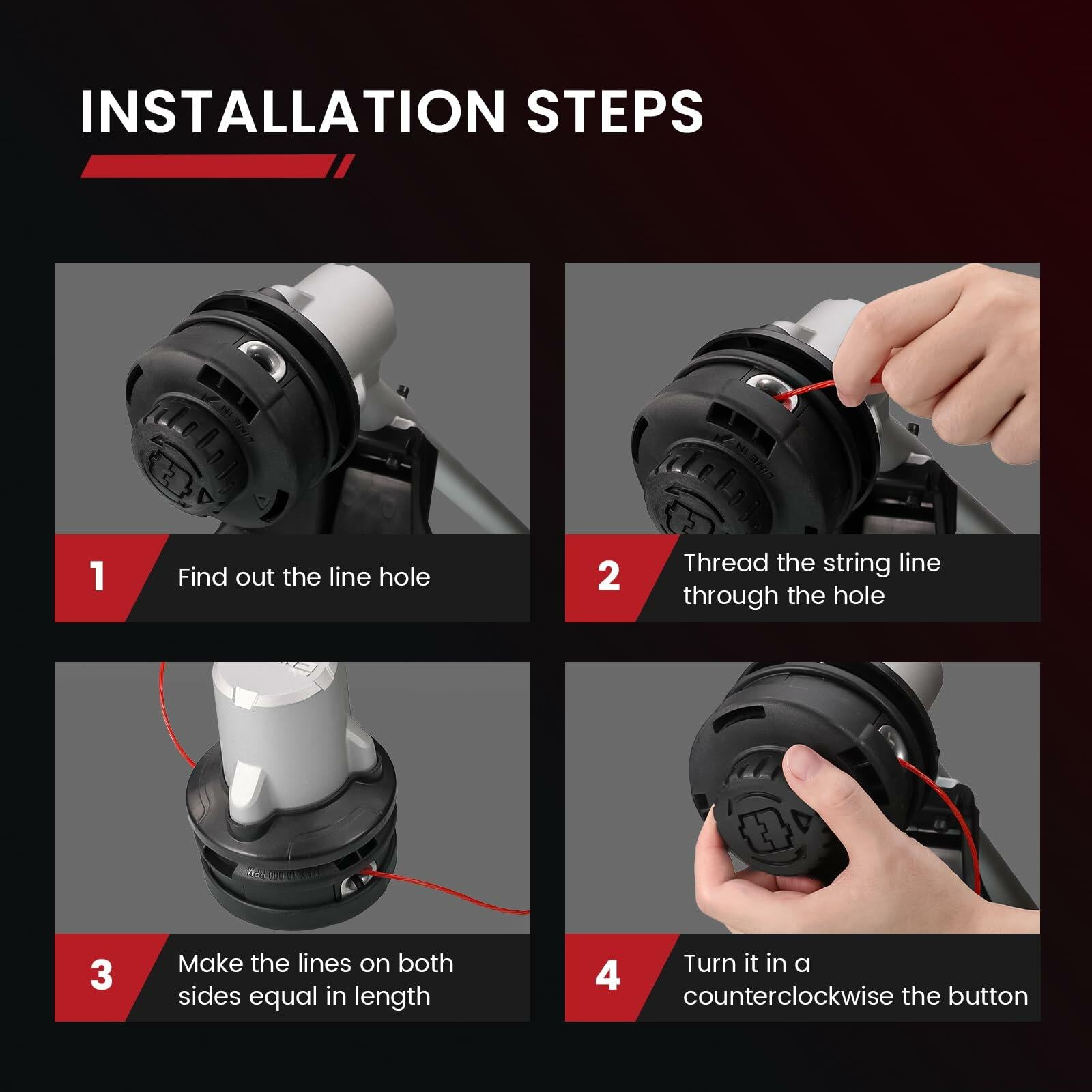 Enhulk 0.095'' Red Weed Eater Trimmer Line 200ft High Tensile Strength