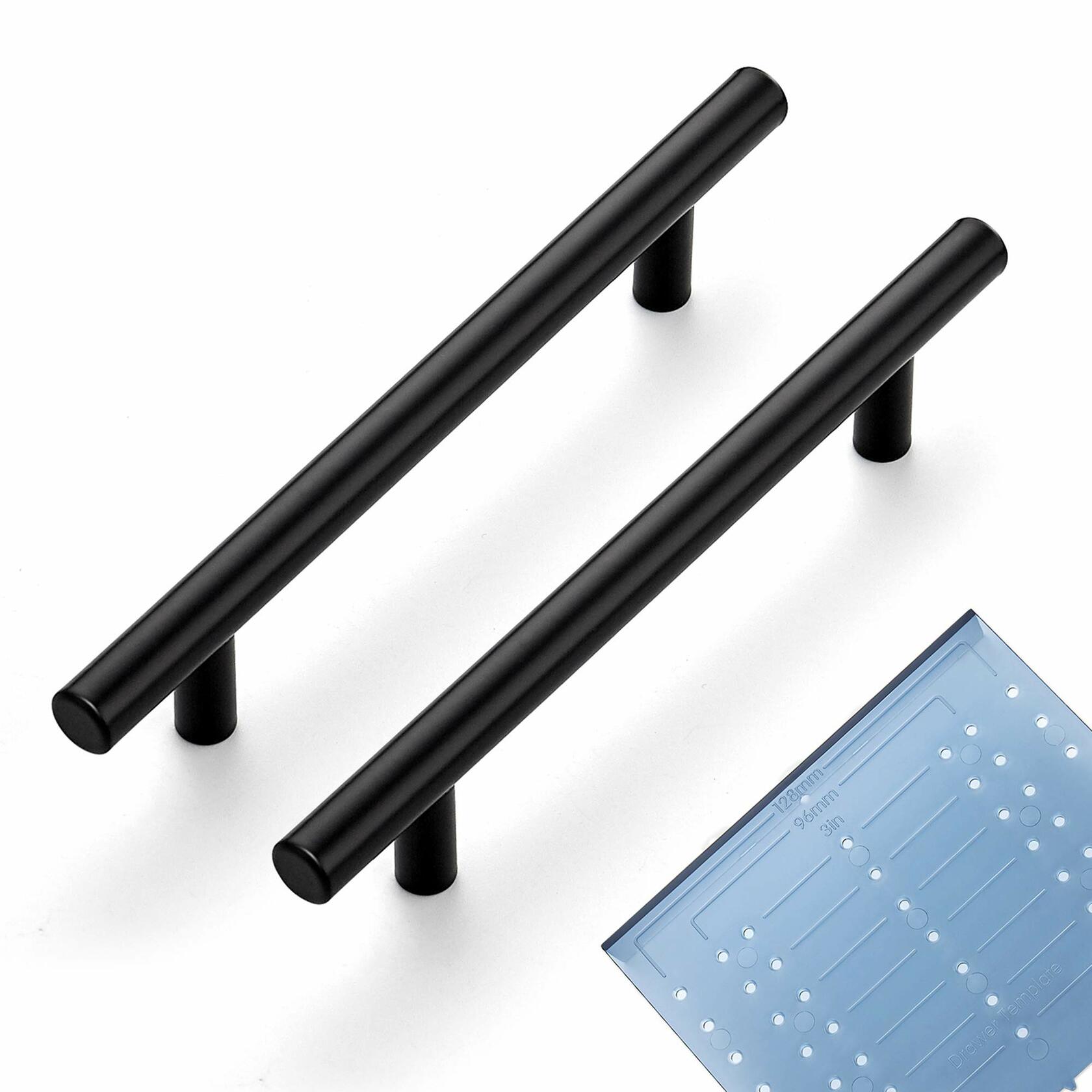 Ravinte 24 Pack 7.38" Matte Black Stainless Steel Cabinet Pulls 5" Hole