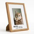 Heimlove 8x10 Natural Oak Solid Wood Picture Frame with Tempered Glass